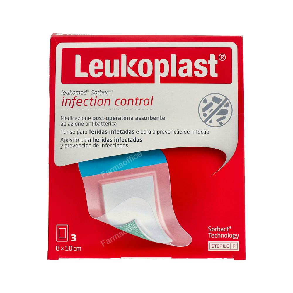 APOSITO ESTERIL ADHESIVO LEUKOMED SORBACT 3 UNIDADES 10 X 8 CM