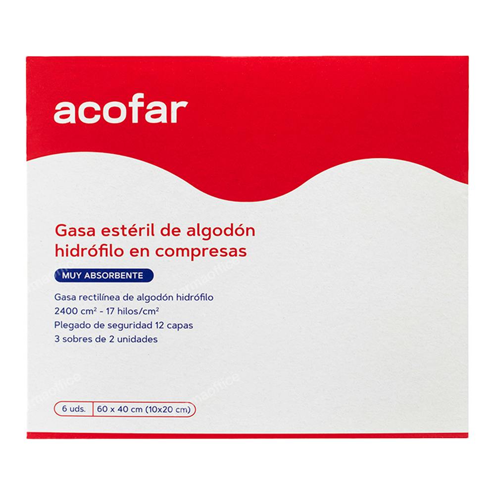 GASA ACOFARMA EST ALGO HIDRO 40X60 CM (3 SOBX2 UN) 6 UN