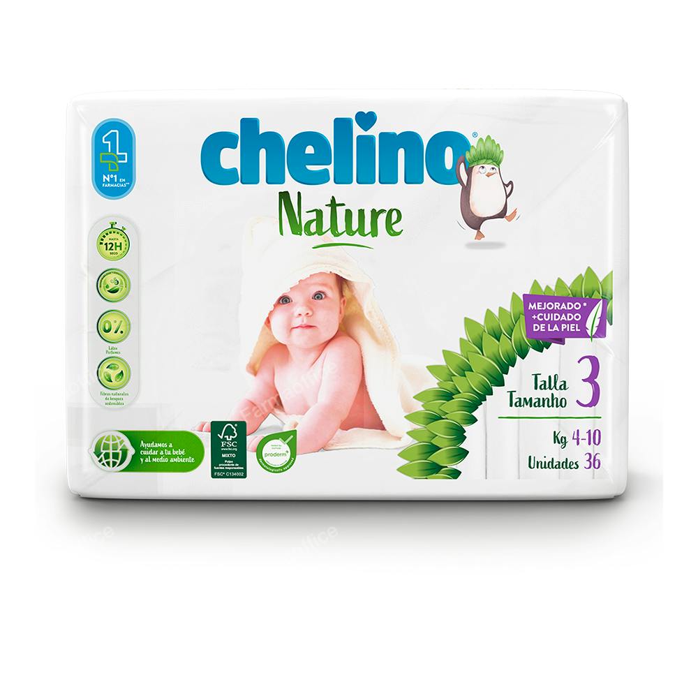 CHELINO PAÑAL INFANTIL NATURE T - 3 36 U