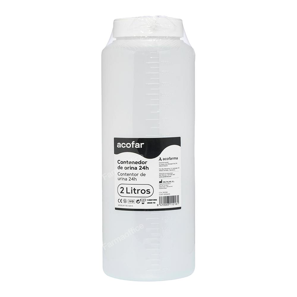 ENVASE RECOG MUESTRA/ORINA 24H C/ASA ACOFAR 2 L