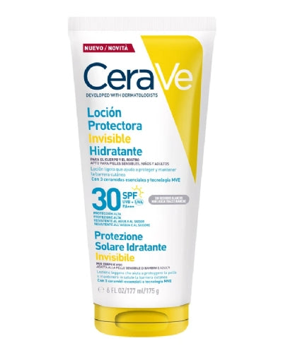 CERAVE LOCIÓN PROTECTORA INVISIBLE HIDRATANTE SPF30+ 177ML