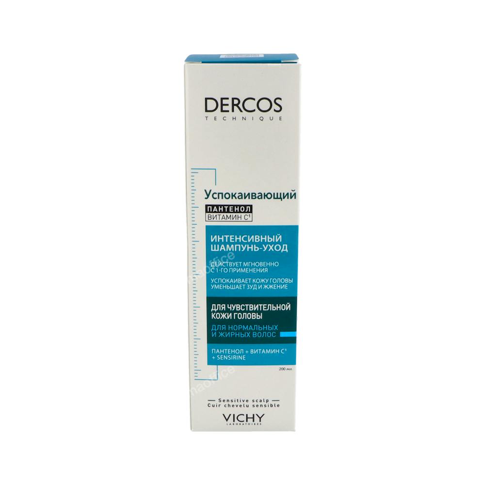 DERCOS TECHNIQUE CHAMPU ULTRA CALMANTE CABELLO NORMAL A GRASO 1 ENVASE 200 ml
