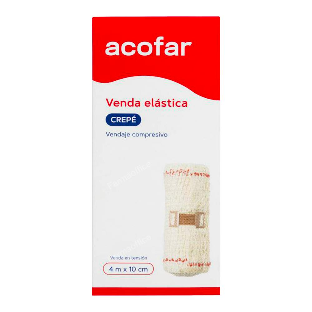 VENDA ACOFAR ELAST CREPE BEIGE 4X5 CM 1 UN