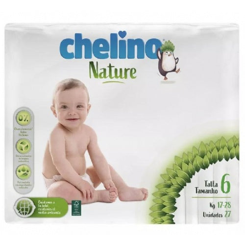 CHELINO PAÑAL INF NATURE T/6 17-28 KG 27 UN