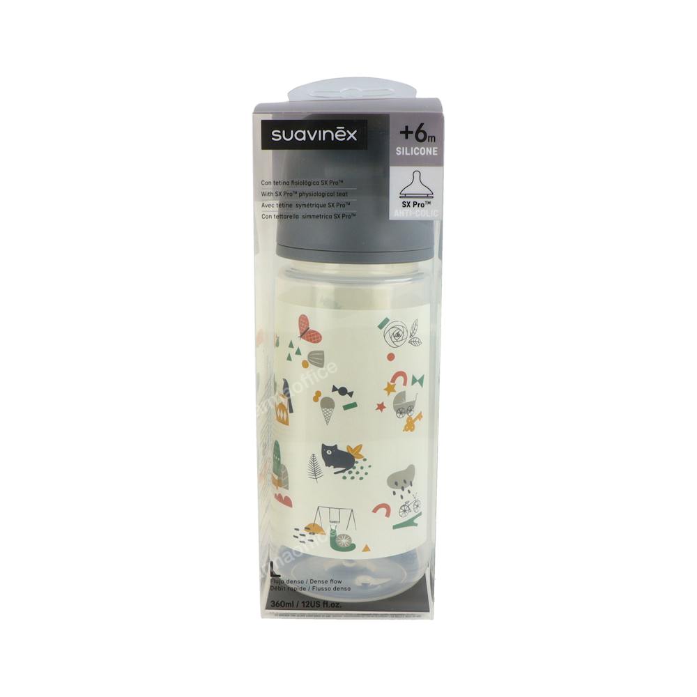 SUAVINEX BIBERON TETINA FISIOLOGICA SILICONA L +6 M 360 ML 1