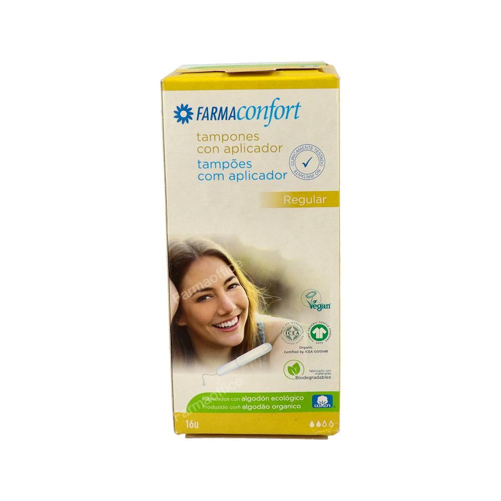 TAMPONES 100% ALGODON FARMACONFORT CON APLICADOR REGULAR 16 U
