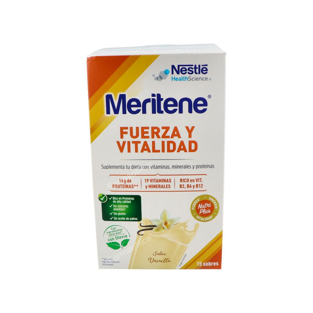 Meritene fuerza y vitalidad batido 15 sobres 30 g sabor vainilla