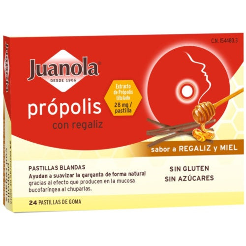 JUANOLA PASTILLAS PROPOLIS REGALIZ MIEL 24 UN