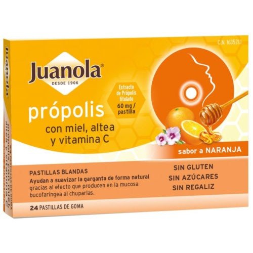 JUANOLA PROPOLIS PASTILLAS NARANJA  24 PASTILLAS