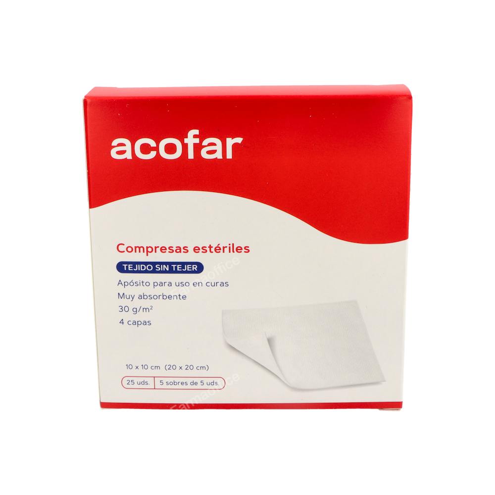 ACOFAR COMPRESA EST TEJIDO S/TEJER 10X10 CM (SOB-5U) 25 UN